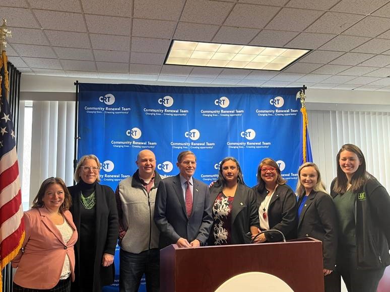 Blumenthal joined advocates to announce significant federal funding increases for both the Supplemental Nutritional Insurance Program (SNAP) and child nutrition programs, which include school meal programs, as growing numbers of Connecticut families face food insecurity this winter.